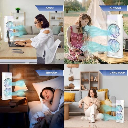 Portable Fan Double Ended Spray Fan Desk Fan with Cooler USB