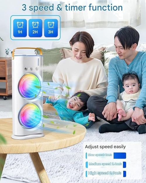 Portable Fan Double Ended Spray Fan Desk Fan with Cooler USB