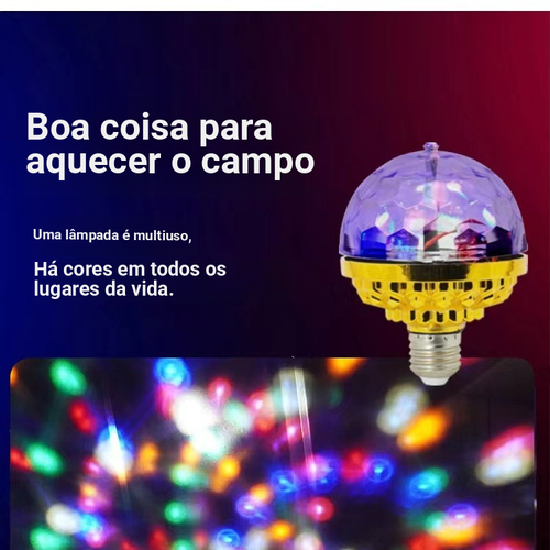 Luz LED de Bola Mágica de Sete Cores E27 para KTV, Bar, Estúdio de Show, Bola Rotativa, Luz de Laser, Luz de Atmosfera