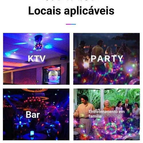 Luz LED de Bola Mágica de Sete Cores E27 para KTV, Bar, Estúdio de Show, Bola Rotativa, Luz de Laser, Luz de Atmosfera