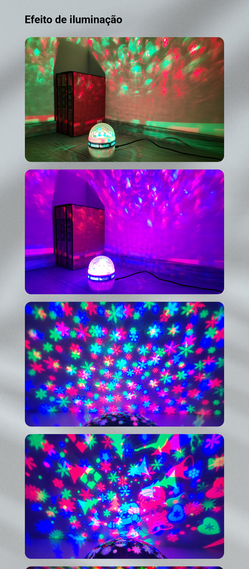 Lâmpada de projeção LED giratória com controlo remoto Iluminação ambiente Ambiente festivo