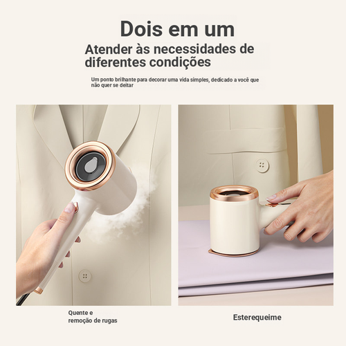Novo vaporizador portátil Ferro de passar a vapor compacto para uso doméstico Vaporizador portátil de roupas com dupla função para uso a seco e molhado