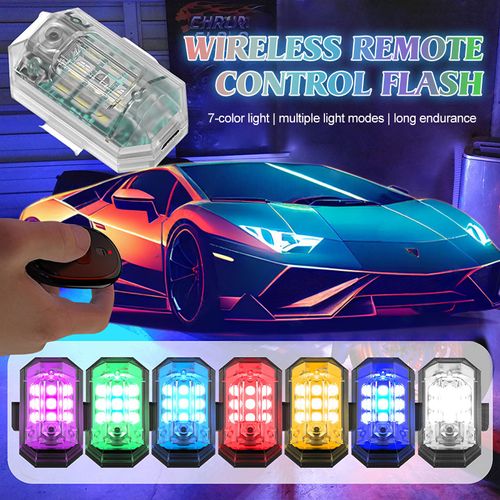Seven color strong light wireless remote control LED strobe light