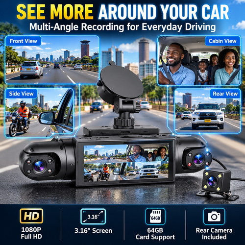 🚚 HOT SALE 🚚 COD ！Four-Channel Dash Cam. Nairobi Stock |48H Dispatch |COD Orders are dispatched within 48 hours from our  Nairobi warehouse. Delivery takes 1–3 working days.