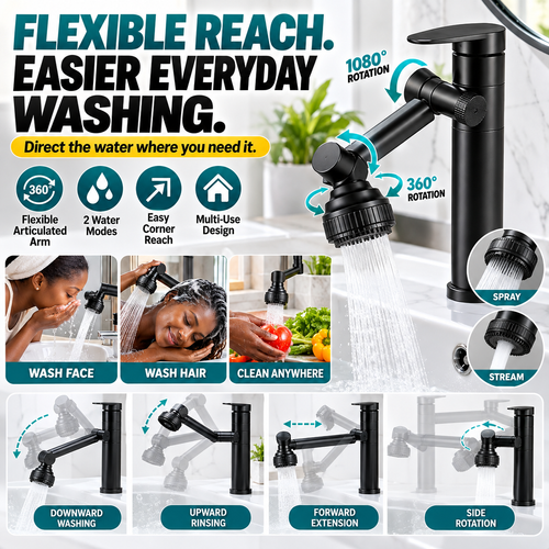 360° Rotating Faucet Extender Kenya | Kitchen & Bathroom Tap Adapter | COD