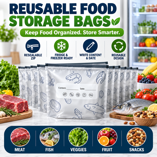 Reusable Food Storage Bags Kenya | Leakproof Zip Bags for Kitchen & Fridge