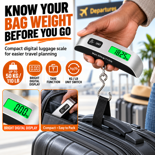 Portable Digital Luggage Scale Kenya | Hook-Style Hanging Travel Scale