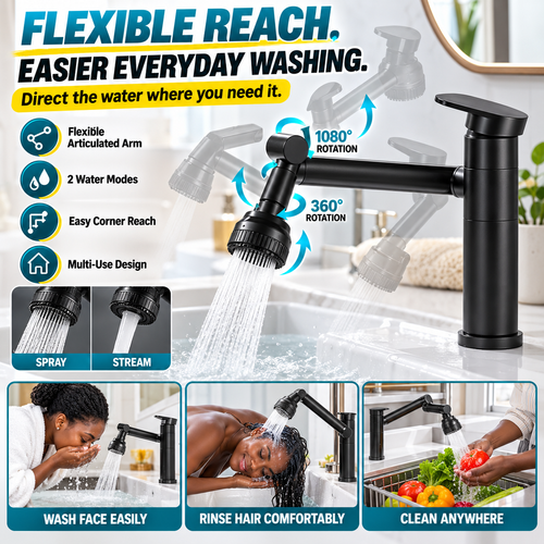 360° Rotating Faucet Extender Kenya | Kitchen & Bathroom Tap Adapter | COD