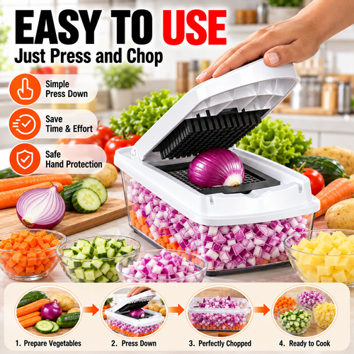 Press-Type Vegetable Chopper Kenya | Quick Onion & Food Cutter | COD