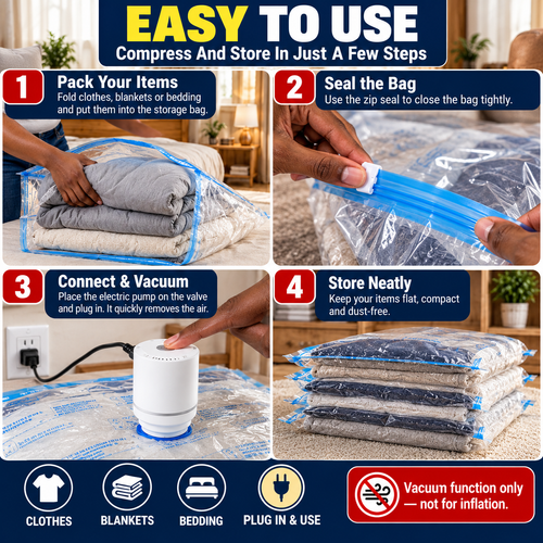 Vacuum Storage Bags with Pump Kenya | Space Saving Clothes & Bedding Bags