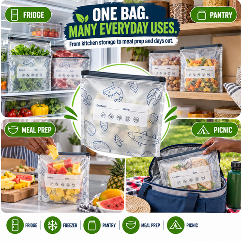 Reusable Food Storage Bags Kenya | Leakproof Zip Bags for Kitchen & Fridge