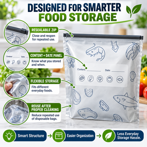 Reusable Food Storage Bags Kenya | Leakproof Zip Bags for Kitchen & Fridge