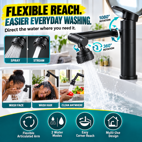 360° Rotating Faucet Extender Kenya | Kitchen & Bathroom Tap Adapter | COD