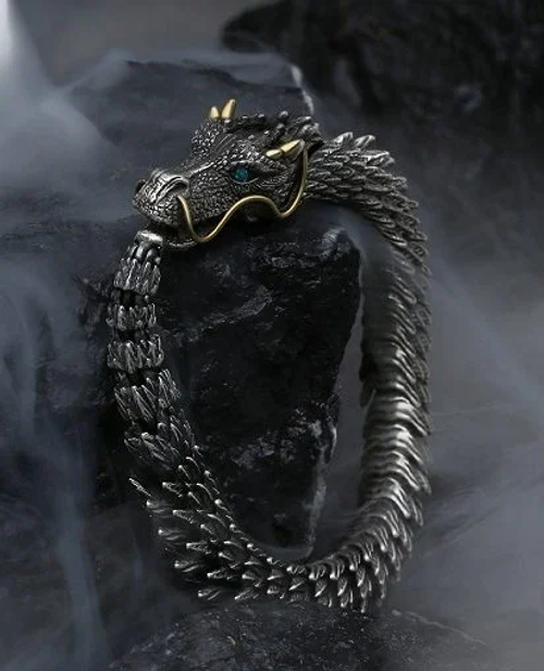 Dragon Charm Bracelet – Hand-Forged Artisan Jewelry