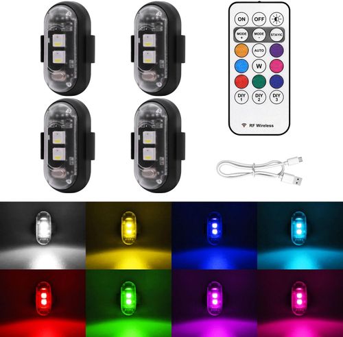 Wireless Motorcycle Warning Light | RGB Remote Control Night Safety Light
