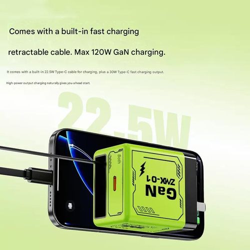 120W Gallium Nitride Charger Dual-Port Fast Charging: Power Up Multiple Devices at Once