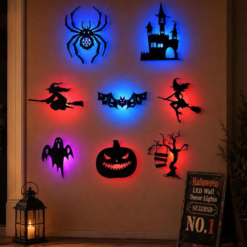 3D Halloween LED Wall Stickers | Spooky Shadow Night Light Decorations