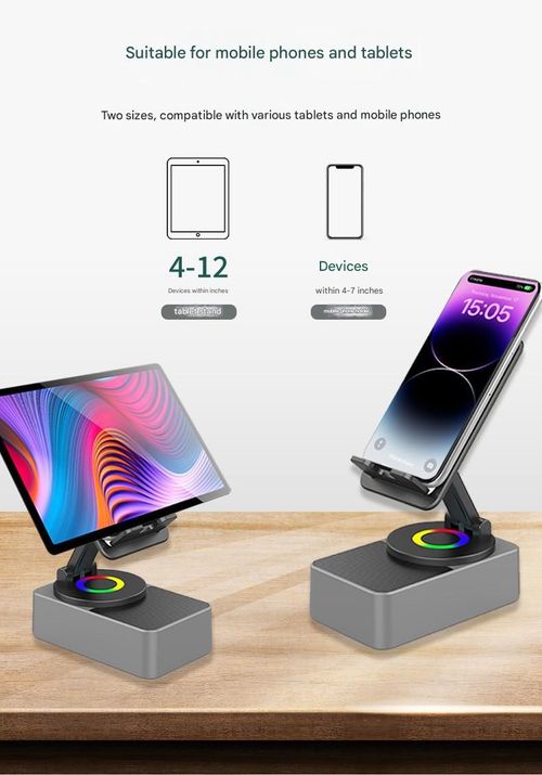 3-in-1 Portable Desktop Speaker: Bluetooth, Rotatable & Foldable Phone Stand, and Colorful LED Lights — A Multifunctional Audio Device