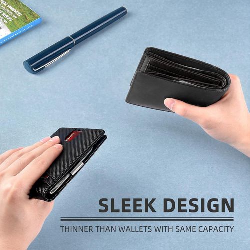 Genuine Leather Men's Wallet  Card Holder   RFID Anti-Theft & Dollar Clip
