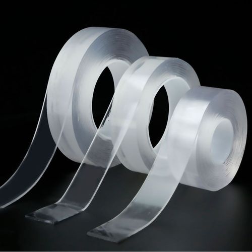 Nano Double-Sided Strong Adhesive Tape - Transparent tape suitable for walls, carpets, and floor mats. Features strong adhesion, washable, leaves no traces, and residue-free. 3 meters in length, can be freely cut to size
