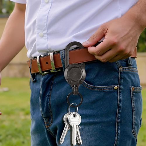 Retractable Keychain Anti-Lost Key Holder – Heavy-Duty Pull-Out Key Reel
