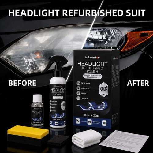 🚗 Car headlight refurbishment kit｜Quickly remove yellowing and brighten, making old car lights clear again