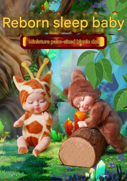 Mini Animal Shaped Easter Reborn Dolls Lifelike Cute Black Reborn Dolls Sleeping Fairy Princess Dolls for Girls Easter Basket Stuffer Emotional Companionship Gifts Birthday Party Gift Box Party Exchange Gift Holiday Party Supplies