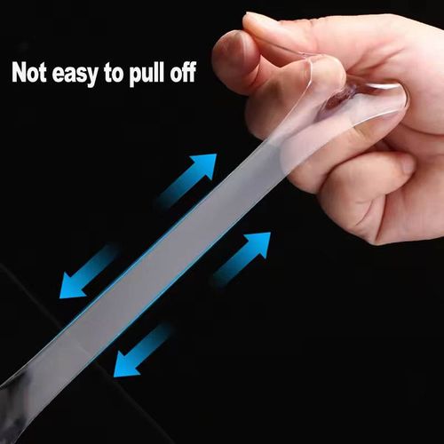 Nano Double-Sided Strong Adhesive Tape - Transparent tape suitable for walls, carpets, and floor mats. Features strong adhesion, washable, leaves no traces, and residue-free. 3 meters in length, can be freely cut to size