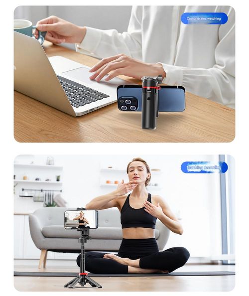 Multifunctional 4-in-1 Mini Selfie Stick: A Convenient Camera Accessory Featuring a Tripod, Phone Stand, and Bluetooth Remote Shutter—Foldable and Versatile, Ideal for Vlogging, Live Streaming, and Photography.