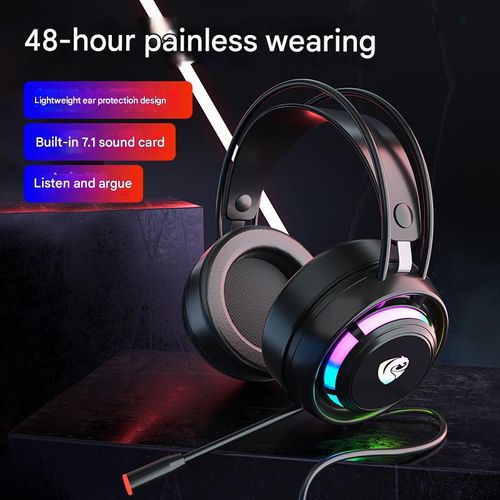 PSH-300 PC Gaming Headset — 7.1 Surround Sound, Directional Audio, Built-in Microphone, Wired E-sports Headset