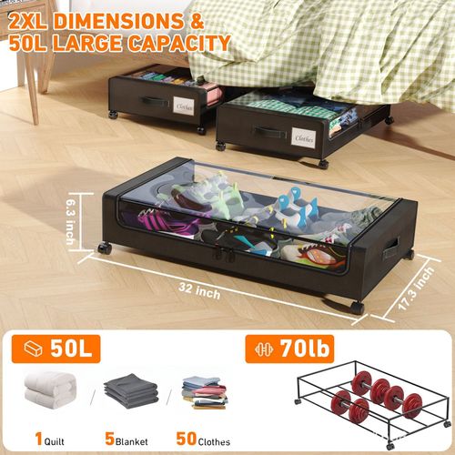 Under-Bed Storage Box with Wheels