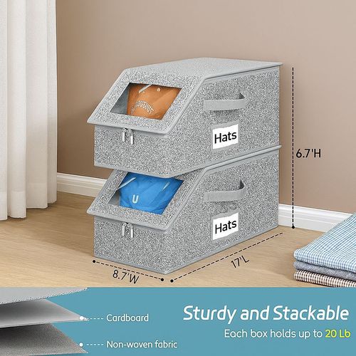 Multifunctional, Large-Capacity, Foldable Hat Storage Box — Baseball Cap Organizer with Lid (Dustproof)