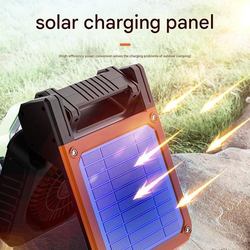 Portable Solar Fan Lamp — Multifunctional Outdoor Camping & Tent Light with Powerful Airflow and Illumination