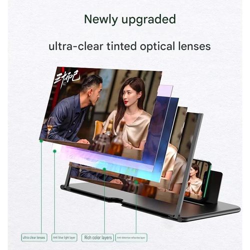 10-Inch Multifunctional Phone Screen Magnifier | HD Large Screen | Anti-Blue Light Eye Protection | Integrated Desktop Stand Design