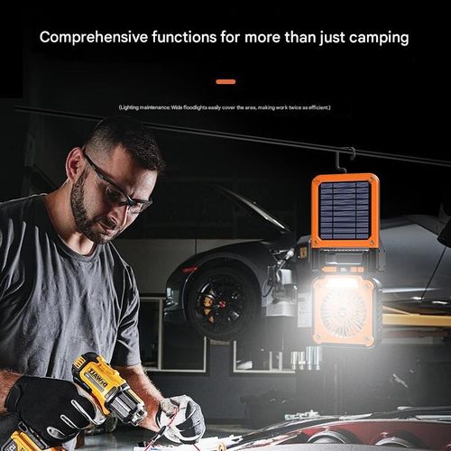 Portable Solar Fan Lamp — Multifunctional Outdoor Camping & Tent Light with Powerful Airflow and Illumination