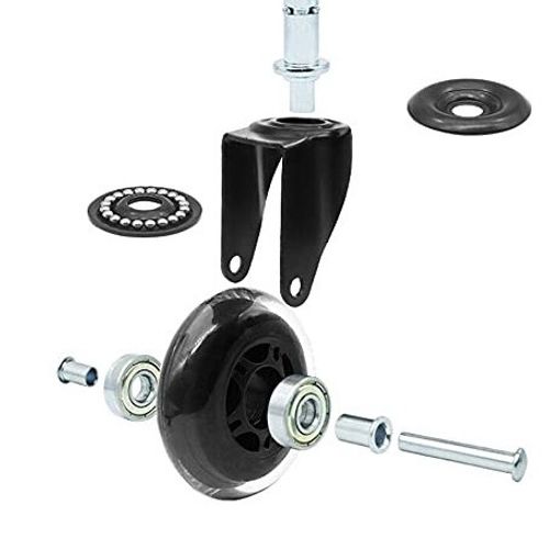 3-Inch PU Caster Wheel — Transparent, Wear-Resistant, Silent Swivel Caster with Stem Mount for Furniture, Office Chairs, Computer Chairs, and Luggage