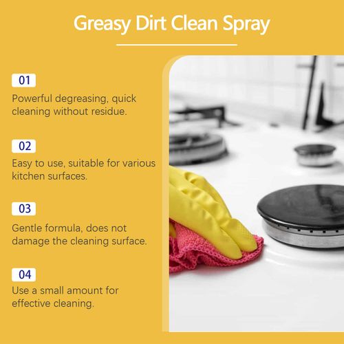 Kitchen Spray Cleaner & Degreaser — Antibacterial Lemon Scent: Quickly Removes Grease, Leaves No Residue, Gentle on Hands, 99.9% Disinfection, Household Cleaning Product, Home Fragrance