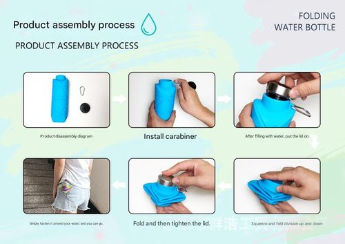 Portable Silicone Water Bottle, Foldable Leak Proof Sports Drinkware with Handle, Washable Reusable Mug, Lightweight Cup for Outdoor Camping Hiking, Insulated Sports Bottle