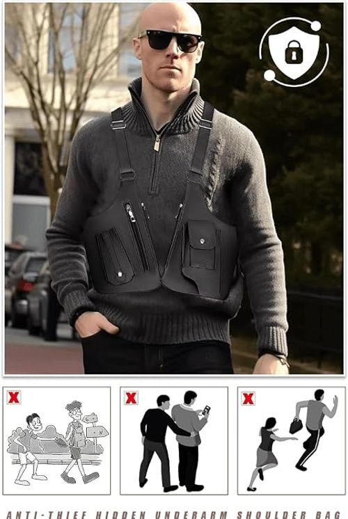 Men's Double Pocket Chest Bag | Multi-Compartment Crossbody Sling Bag