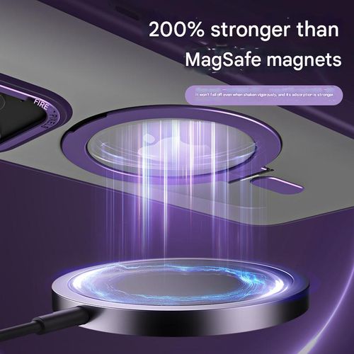 Magnetic Phone Case for iPhone 17 Pro Max — Transparent Protective Cover featuring an Invisible Kickstand, 180° Rotatable Ring Stand, and Airbag Protection