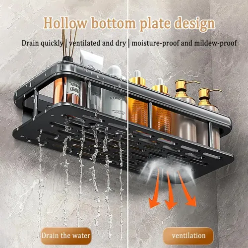 No-Drill Bathroom Storage Shelf