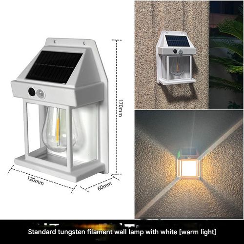 Solar Outdoor Wall Light — Decorative Garden & Courtyard Fixture | Waterproof, Tungsten-Style Filament | Exterior Decorative Fence & Wall Lamp