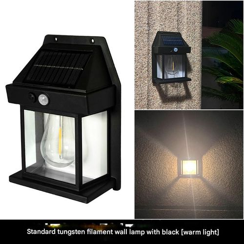 Solar Outdoor Wall Light — Decorative Garden & Courtyard Fixture | Waterproof, Tungsten-Style Filament | Exterior Decorative Fence & Wall Lamp