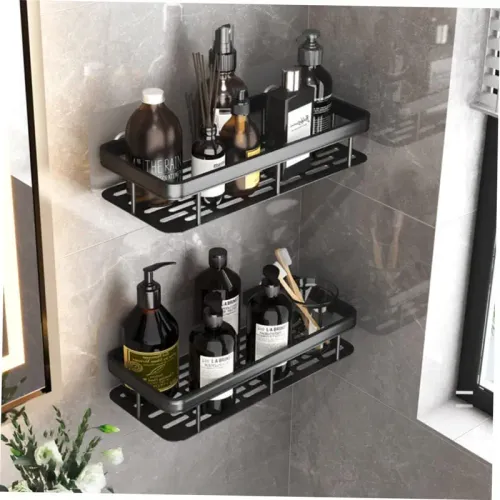 No-Drill Bathroom Storage Shelf