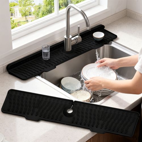 The Ultimate Solution for Kitchen Water Buildup! Waterproof Splash Guard Mat—Instantly Transforms Your Countertop!