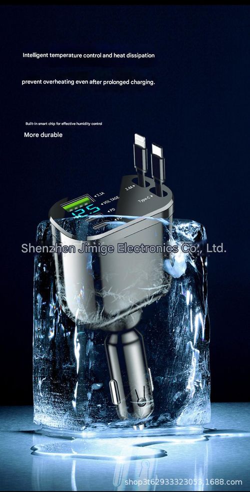 4-in-1 Retractable Car Charger — USB-C Fast Charging Adapter with Lightning Cable