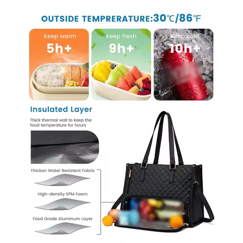 2025 Custom Casual Ladies Shoulder Bags Luxury Insulated Cooler Bags School Travel 15.6in Laptop Handbags Bag for Women