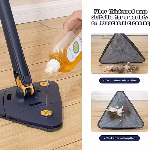 Microfiber Self-Wringer Flat Twist Mop with Automatic Water-Squeezing Rotatable Head for Wall and Floor Cleaning for Home