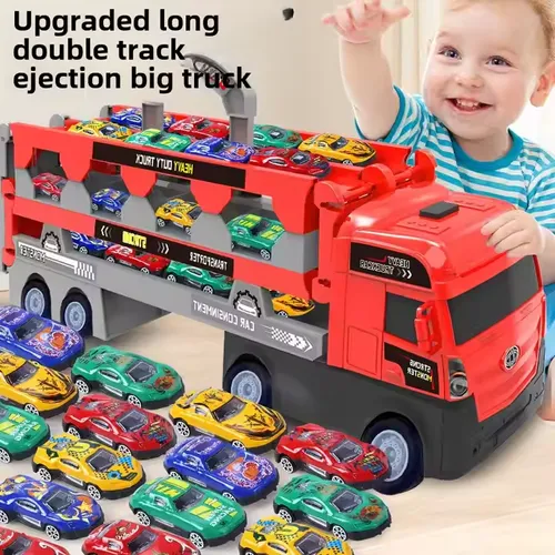 Mega Hauler Truck With Ejection Race Track