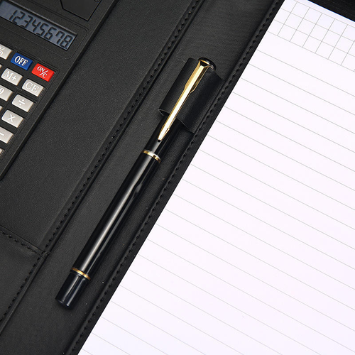 Multifunctional Business Zipper Folder with 12-digits Calculator